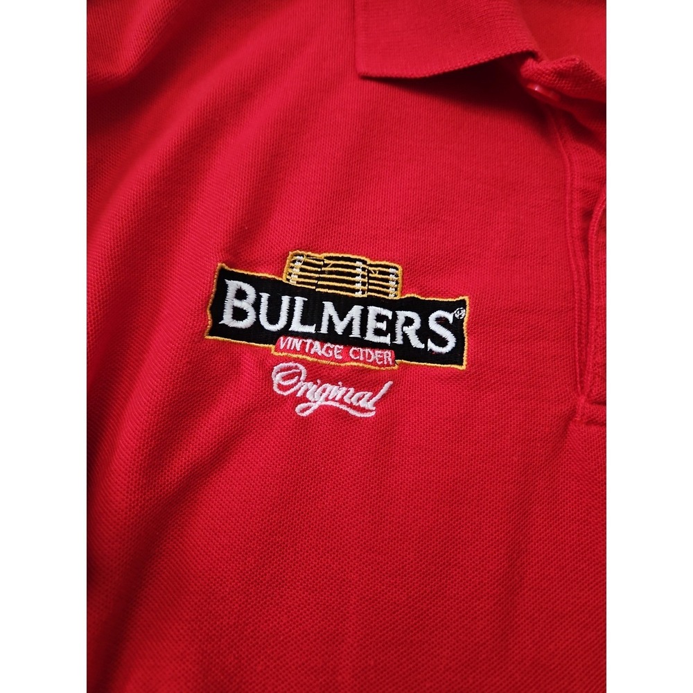Fruit of the Loom Men's S Red Polo Shirt Bulmers Cider The Red Fox Inn Ireland - Picture 8 of 12